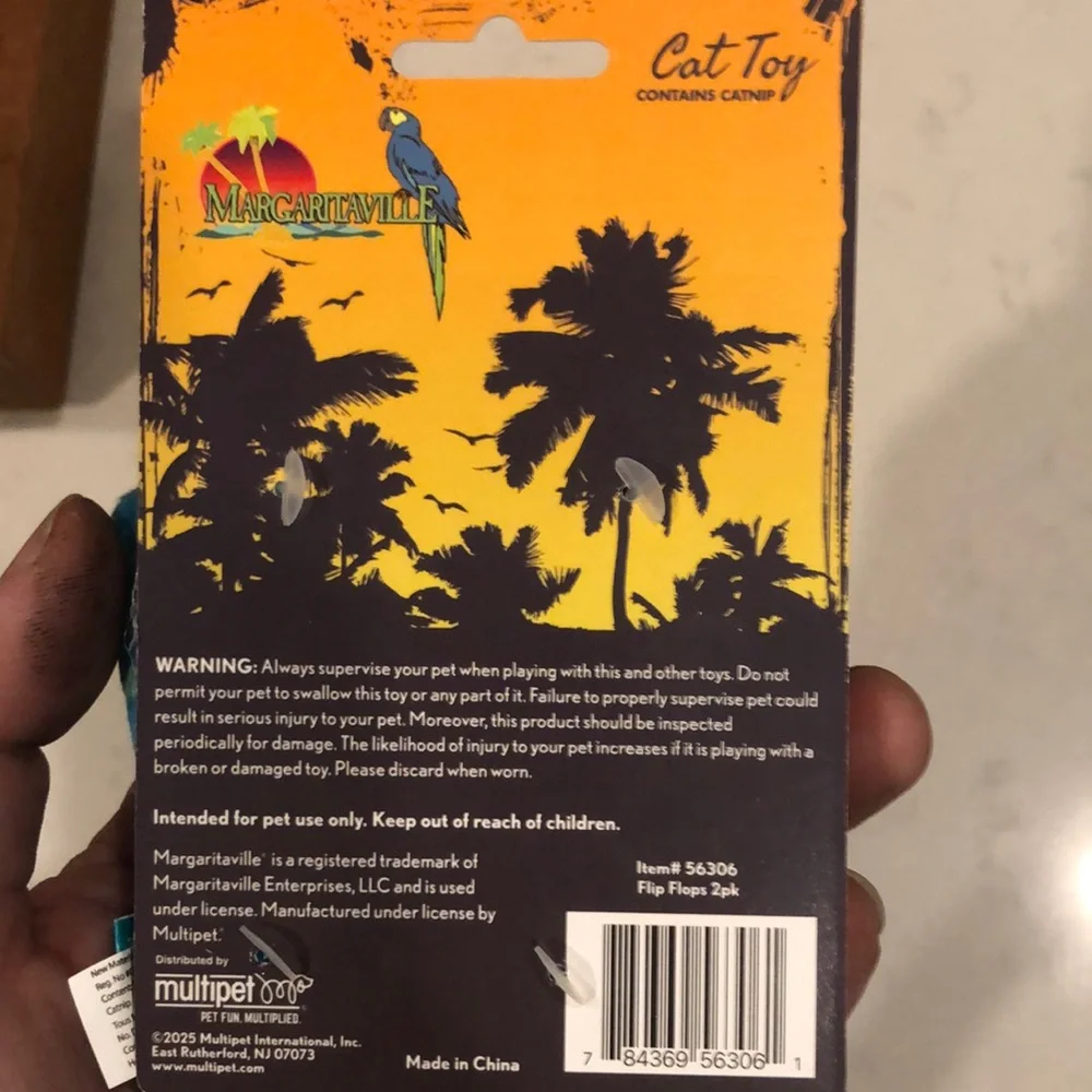 Margaritaville Blue Cat Toy Flip Flops